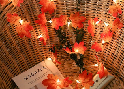 Halloween Decoratie - Lichtslingers - Slinger - Verlichting - Bladeren - 20 LED