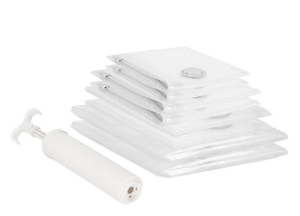 Vacuümzakken Set | Opbergzakken Kleding | Herbruikbaar | 8 Stuks | 4 Maten | Transparant | Inclusief Pomp