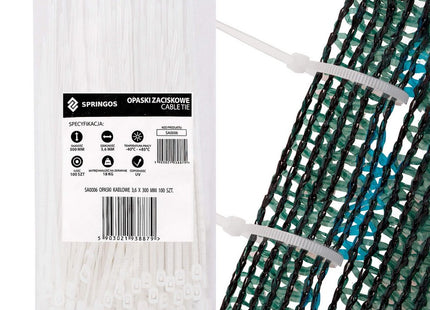 Kabelbinders | Tie Wraps | Tyraps | Tie Rips | 300 x 3.6 mm | 100 Stuks | Wit