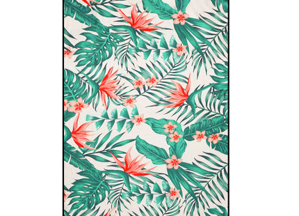 Strandlaken | Badlaken | Strandhanddoek | Microvezel | 180 x 100 cm | Roze/Groen