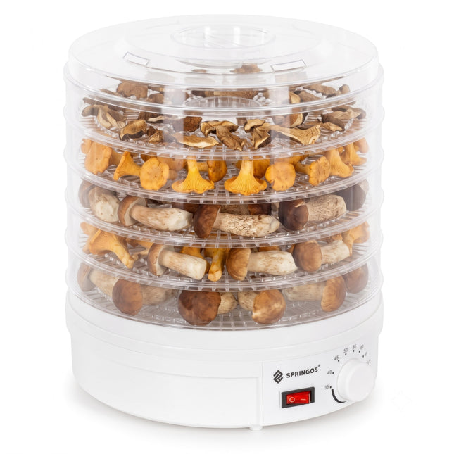 Voedseldroger - Fruit- en kruidendroger -  5 Laags - Metaal - Kunststof -  35°C – 70°C - 15 Liter - 350 Watt