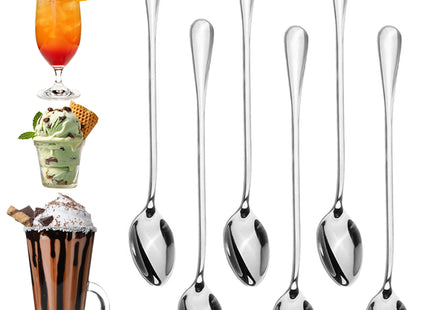 Latte -Dessertlepels Set van 6 - RVS - 19,7 cm - Zilver