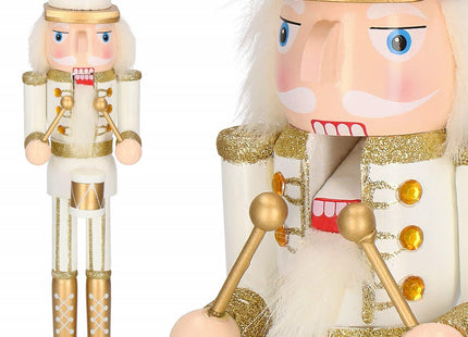 Notenkraker Kerst | 38 cm | Wit/Goud