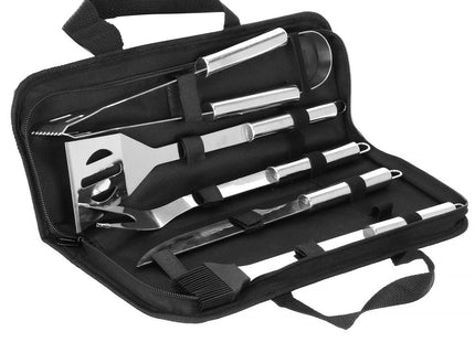 BBQ Accessoires | 5 Delige Set | Inclusief Draagtas | Roestvrij Staal