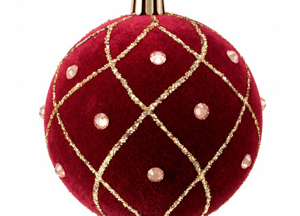 Kerstballen | 9 Stuks | 8,5 cm | Rood | velours