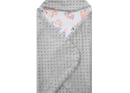Deken Voor Autostoel - Draagzak - Dubbelzijdig - Capuchon - 77 x 77 Cm - Grijs - Dieren