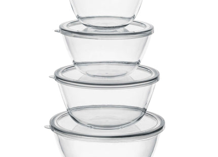Vershoudbakjes - Vershoudscontainers - Voedselopbergcontainers - 4 stuks - Glas - Transparant