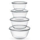 Vershoudbakjes - Vershoudscontainers - Voedselopbergcontainers - 4 stuks - Glas - Transparant
