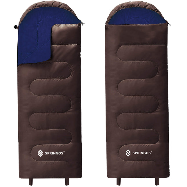 Slaapzak | Wandel Slaapzak | Dekenmodel | Capuchon | Inclusief Draagtas | 220x80 cm| Bruin