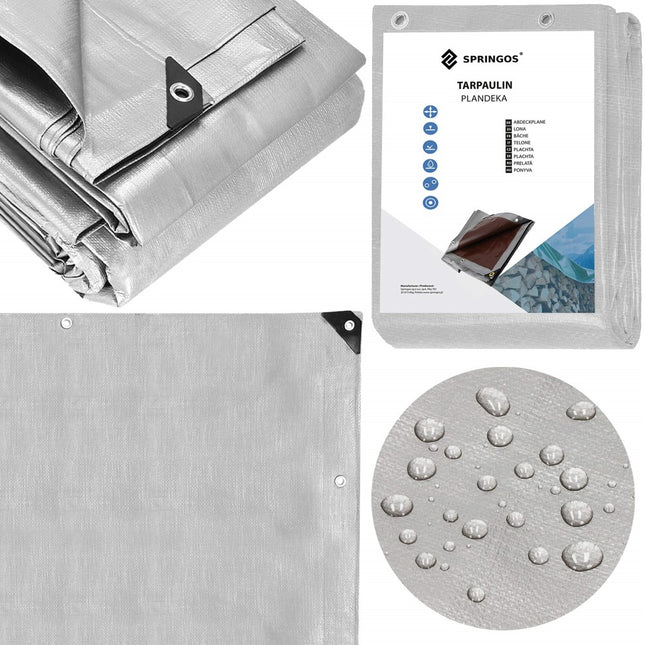 Afdekzeil | Dekzeil | Zeildoek | Waterdicht | PVC | 3 x 3 m | 210 g/m2 | Grijs/Bruin