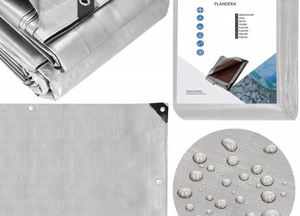 Afdekzeil | Dekzeil | Zeildoek | Waterdicht | PVC | 8 x 5 m | 210 g/m2 | Grijs/Bruin