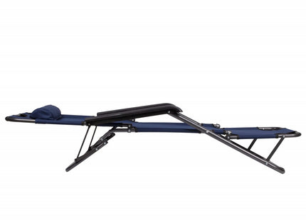 Tuinstoelen | Ligstoel | Ligbed | Verstelbaar | Inclusief Hoofdsteun | 2 Stuks | Marineblauw