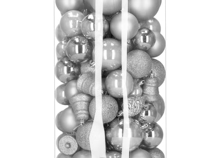 Kerstballen | 100 Stuks | Zilver Tinten | Onbreekbaar