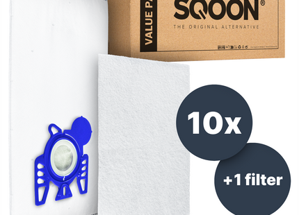 SQOON®  Stofzuigerzakken Basic Geschikt voor Miele G / N FilterPlus 3-D Hyclean - 10 Stuks