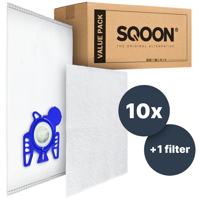SQOON®  Stofzuigerzakken Basic Geschikt voor Miele G / N FilterPlus 3-D Hyclean - 10 Stuks