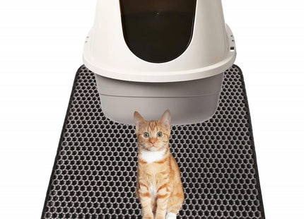Kattenbakmat | Kattenaccesoires | Dubbellaags | Grafiet | 55x75