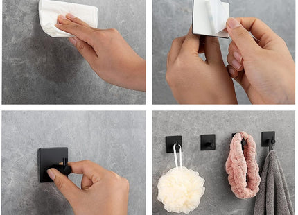 Ophanghaken | Handdoekhaak | 4 Stuks | Zwart