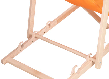 Strandstoel - Verstelbaar - Beukenhout - Hangemaakt - 3 Traps -  Oranje