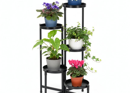 Plantenstandaard - Bloemenstandaard - Plantenrek - Bloementrap - Metaal - 5 laags - 78,5 Cm - Zwart