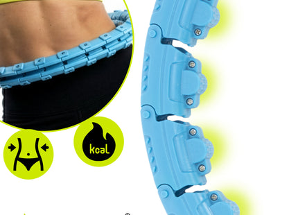 Hoelahoep - Hoepel - Fitness - Verstelbaar - Cardiotraining - Massage - Blauw