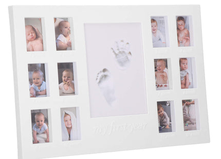 Fotolijst | Baby | Klei | Geschenkdoos | Fotolijst met Handafdruk | Fotolijst met Voetafdruk | Wit