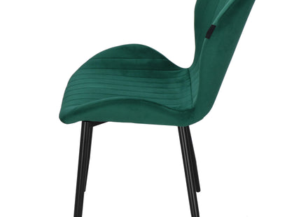 Stoel - Gestoffeerd - Fluwelen - Metaal - Woonkamer - Keuken - Eetkamer - Interieur - Groen