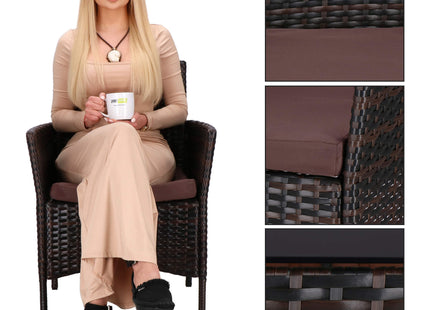Tuinset - 4 Delig - Stoelen - Bank - Tafel - Rotan - Bruin