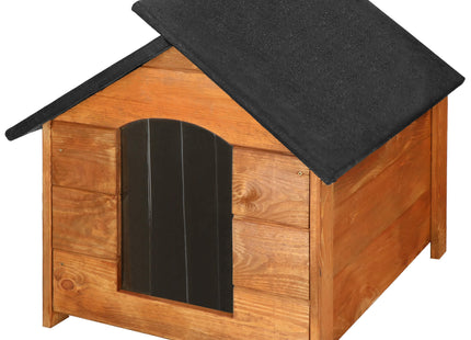 Hondenhuis - Hondenhok - Dog House - Geïsoleerd - Voor Buiten - Weersbestendig - Hout - Zwart