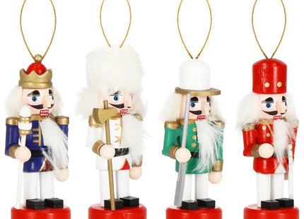 Notenkraker Kerst | Houten Soldaat | Kerstversiering | 4 Stuks | Multicolor | 10 cm