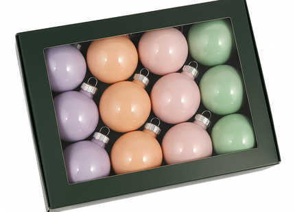 Kerstballen Glas | 8 Stuks | Glas | Pastel | Ø 80 mm