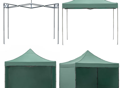 Partytent - 300x300xcm - Hoogte Verstelbaar - PVC - Polyester - Harmonica- Frame - Groen