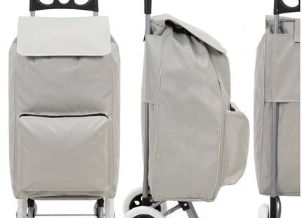 Boodschappentrolley - Boodschappenkrat - Met Twee Wielen - Grijs - Zwart - 46 L - 30 KG - 95 x 35 CM
