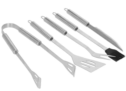 BBQ Accessoires | 5 Delige Set | Inclusief Draagtas | Roestvrij Staal