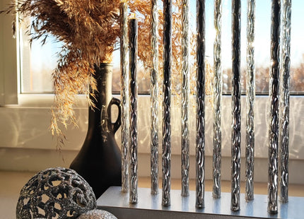 LED Kaarsenbrug | Batterijen | Zilver | Warm Wit
