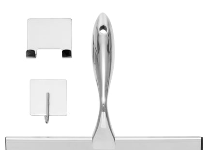 Douchewisser - Raamwisser - Incl. Ophang Haak - Badkamer Accessoires - Zilver - 25 x 18,5 Cm