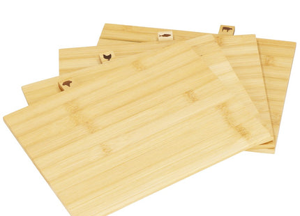 Snijplank | Snijplankenset met Houder | Bamboe Snijplank | 4-delig | 22 x 28 cm | Naturel