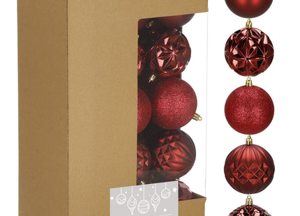 Kerstballen | 30 Stuks | 8 cm | Rood