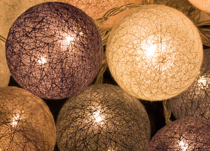 Fairy Lights | 4 m | 20 LED | 20 Bollen | Roze/Grijs
