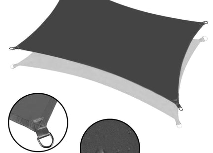 Schaduwdoek | Zonnezeil | Rechthoek | 3 x 2 m | 90% Schaduw | Grafiet |  160 g/m²