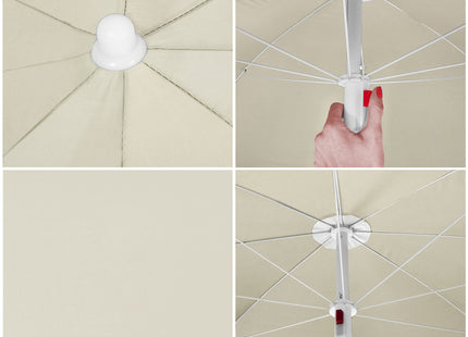 Parasol | Strand Parasol | Parasols | Opvouwbaar | 160 cm | Lichtgrijs | Metaal