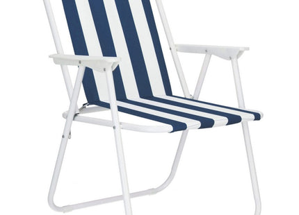 Campingstoel | Inklapbaar | Blauw/Wit