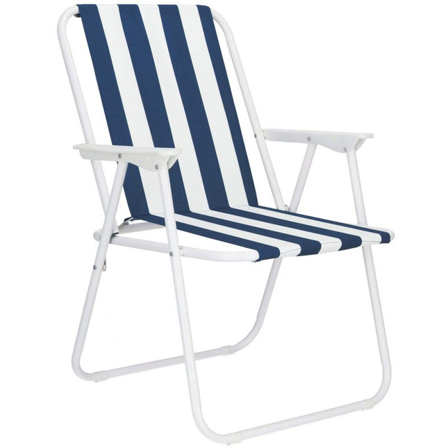 Campingstoel | Inklapbaar | Blauw/Wit