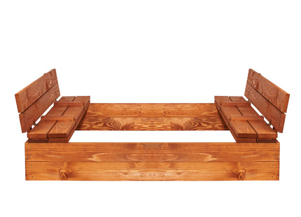 Zandbak - Met Deksel - Met Bank - Inclusief Gronddoek - Geïmpregneerd - 140 x 140 CM