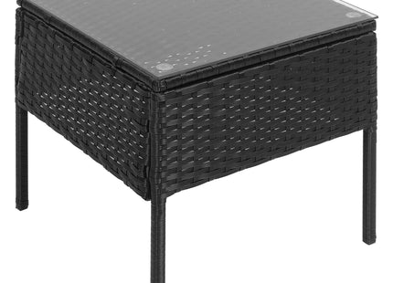 Tuinset - 3 Delig - Stoelen - Tafel - Rotan - Zwart/ Ecru