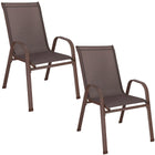 Tuinstoel | Tuinstoelen | Tuinstoel Buiten | Staal & Textileen | 120 kg | Bruin | 2 Stuks