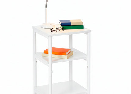 Nachtkastje - Bijzettafel - Slaapkamer - 35x31x59 cm - Wit - 30 Kg