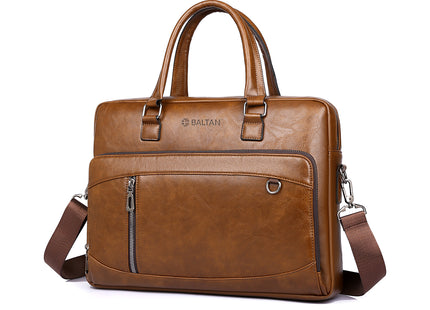 Baltan Leren Aktetas - Laptoptas - Tot 16 inch - Bruin - 10L - 38 X 29 X 10 CM
