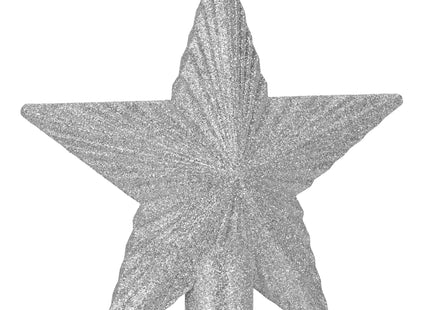 Kerstboom Piek | Ster | 21 cm | Zilver | Glitter