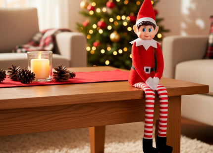 Kerstelf - Kerstdecoratie - Zittend  - 40 cm - 1 Stuk