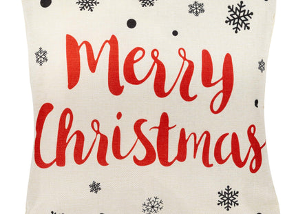 Sierkussenhoes | Kussenhoes | Kussensloop | Woonaccessoires | 40 x 40 cm | 4 Stuks | Kerstpatronen | Rood/Wit